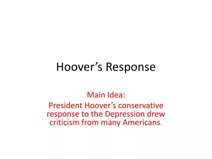 hoover s response