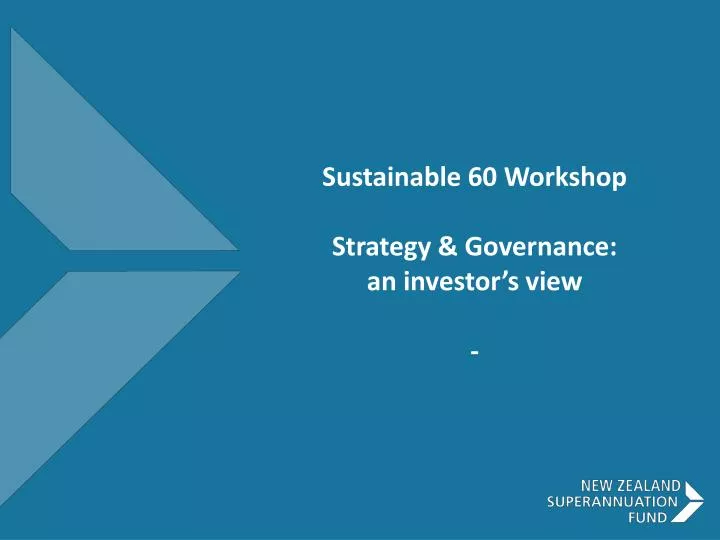 sustainable 60 workshop strategy governance an investor s view