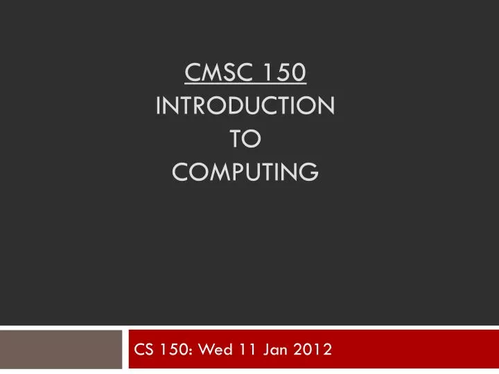 cmsc 150 introduction to computing