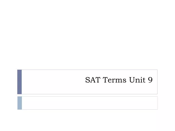 sat terms unit 9