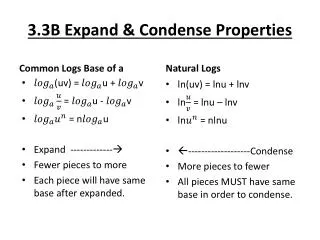 3.3B Expand &amp; Condense Properties