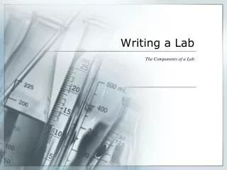 Writing a Lab
