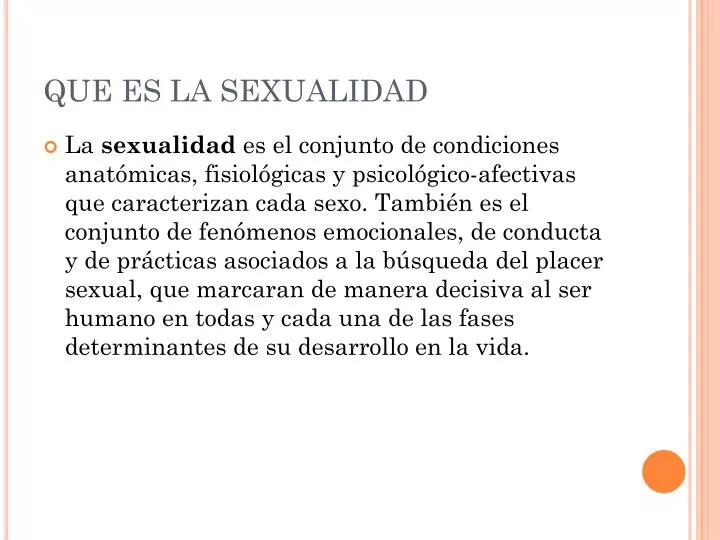 que es la sexualidad