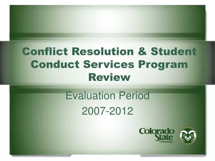 conflict resolution student conduct services program review