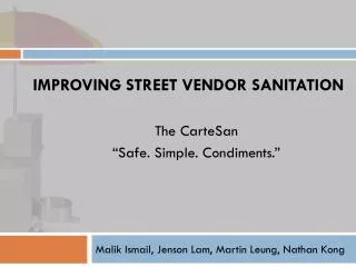 Improving street vendor Sanitation