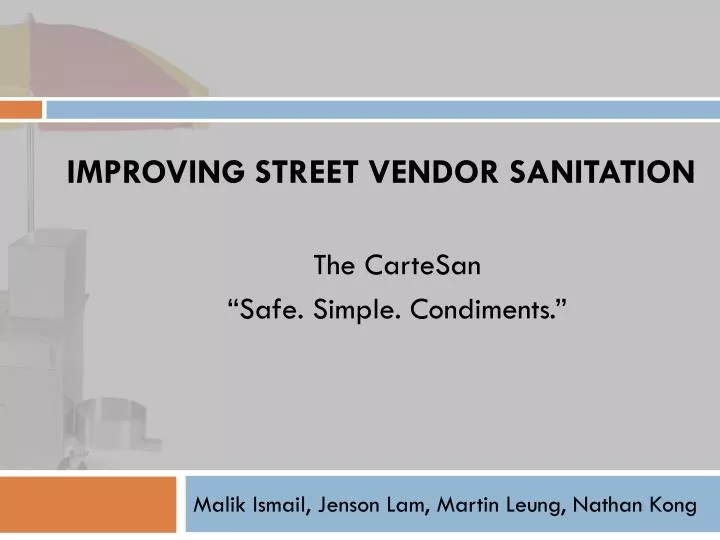 improving street vendor sanitation