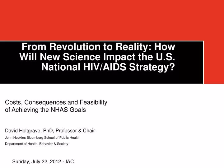 from revolution to reality how will new science impact the u s national hiv aids strategy