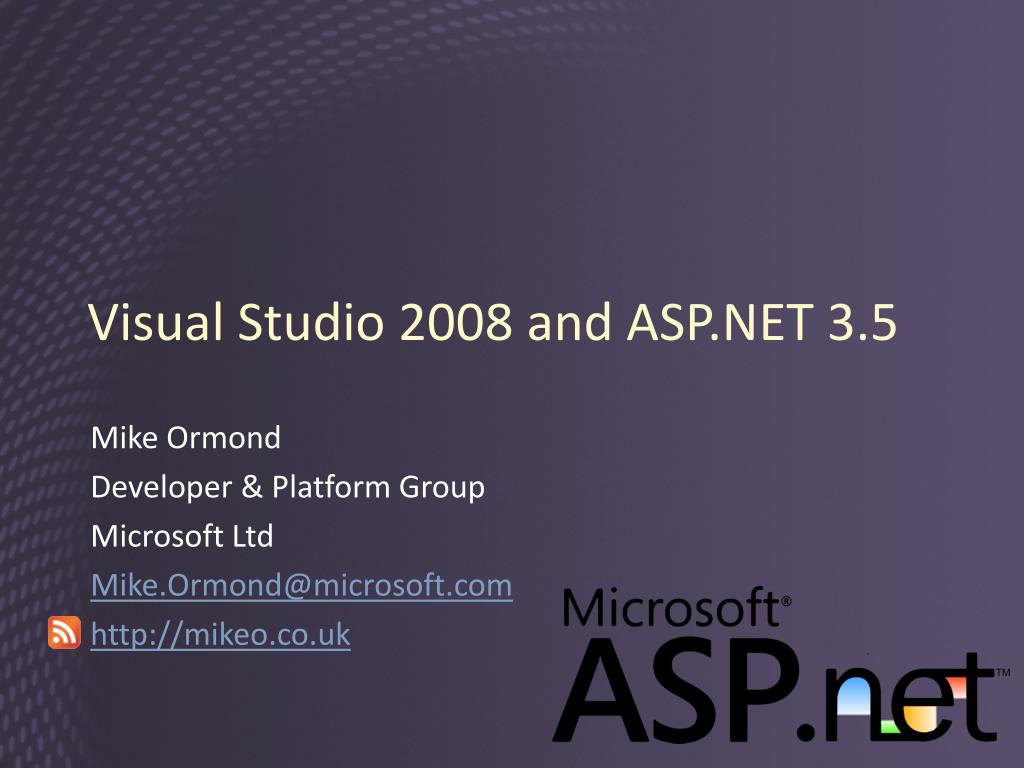 PPT - Visual Studio 2008 and ASP.NET 3.5 PowerPoint Presentation, free ...