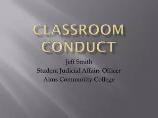 Classroom Conduct