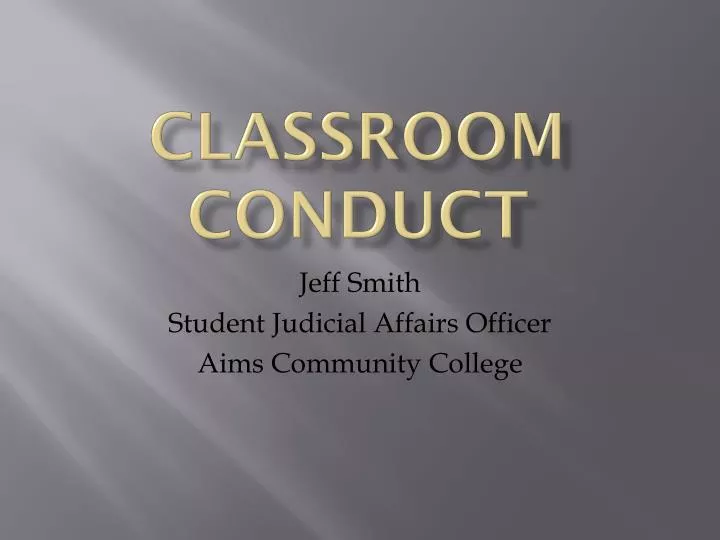 classroom conduct