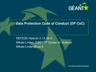 Data Protection Code of Conduct (DP CoC )