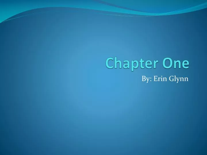 chapter one