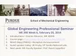 Professional Engineering Seminar - Guest Speakers Announced | ME 290 Week 6 - slide 1