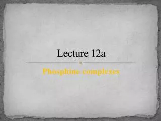 Lecture 12a