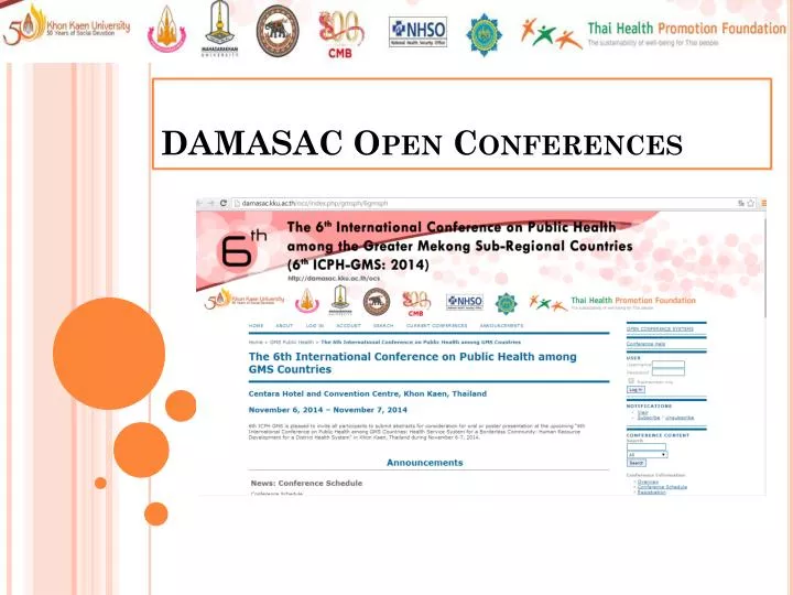 damasac open conferences