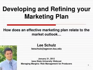 Developing and Refining your Marketing Plan