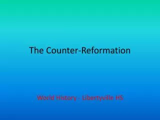 The Counter-Reformation