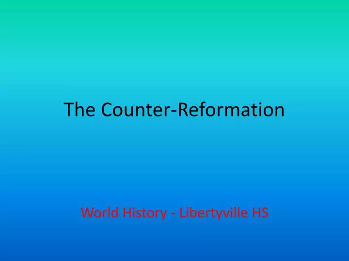 the counter reformation