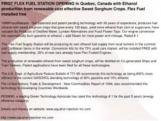 FIRST FLEX FUEL STATION OPENING in Quebec