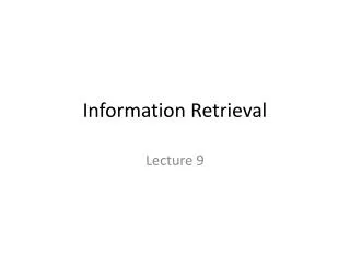 Information Retrieval