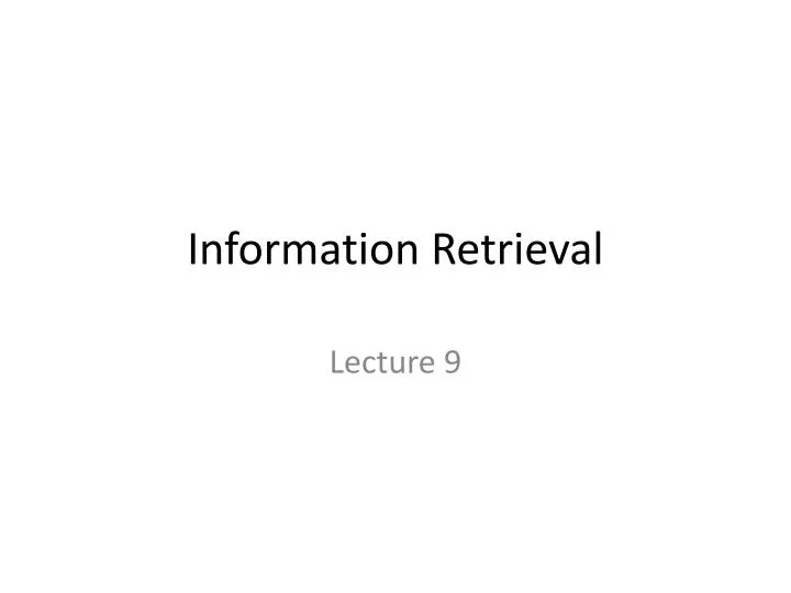 information retrieval