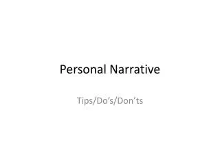 Personal Narrative