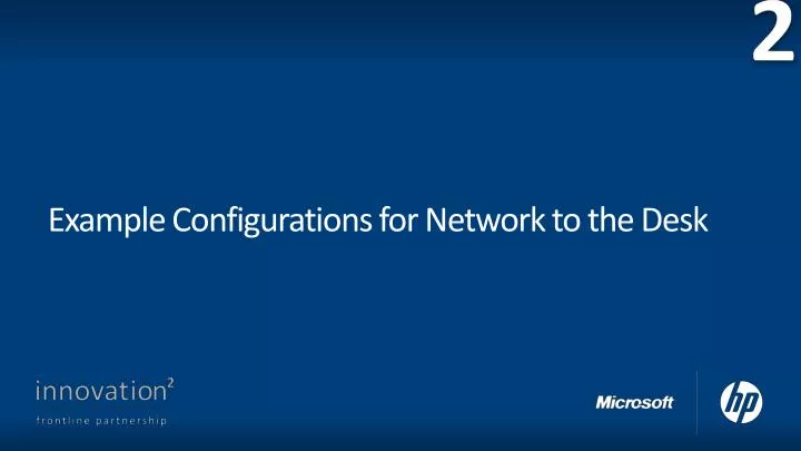 example configurations for network to the desk