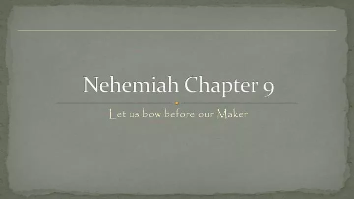 nehemiah chapter 9