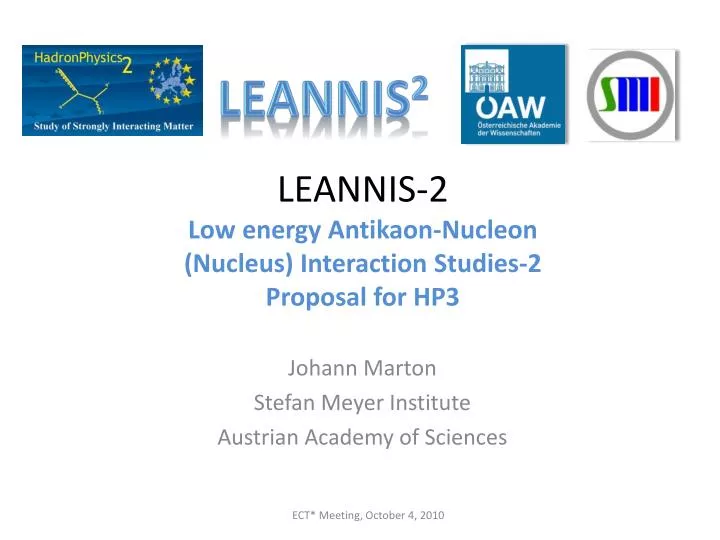 leannis 2 low energy antikaon nucleon nucleus interaction studies 2 proposal for hp3