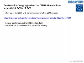 Task Force for Energy Upgrade of the CERN PS Booster from presently 1.4 GeV to ~2 GeV