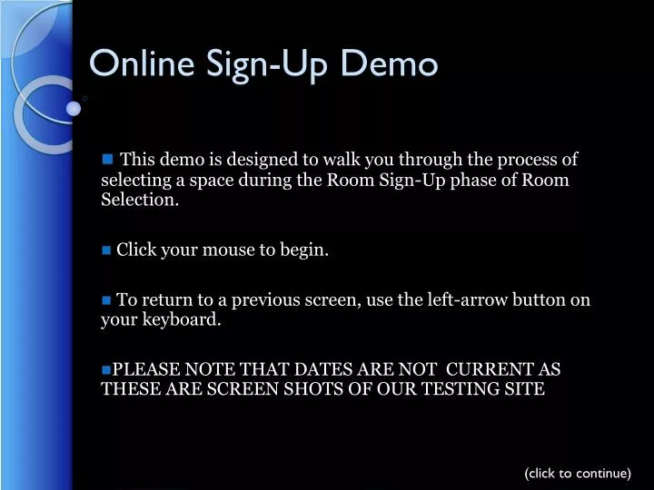 online sign up demo