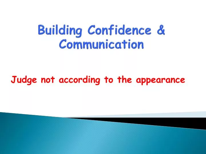 building confidence communication