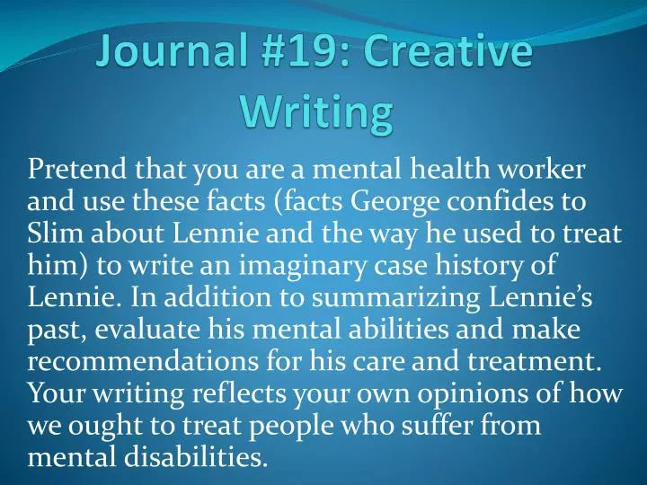 journal 19 creative writing