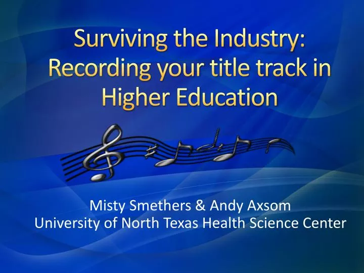 surviving the industry recording your title track in higher education