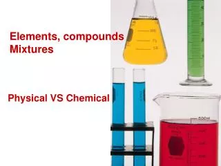 Elements, compounds Mixtures