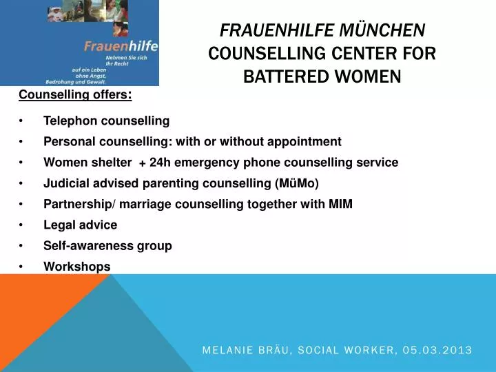 frauenhilfe m nchen counselling center for battered women