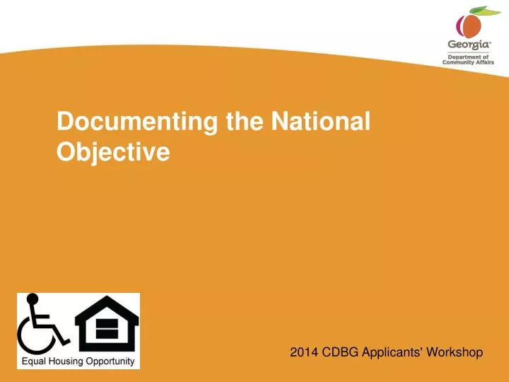 documenting the national objective