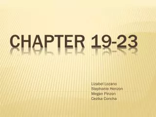 Chapter 19-23