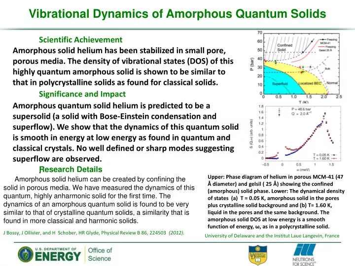 vibrational dynamics of amorphous quantum solids
