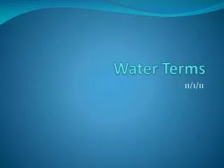 Water Terms