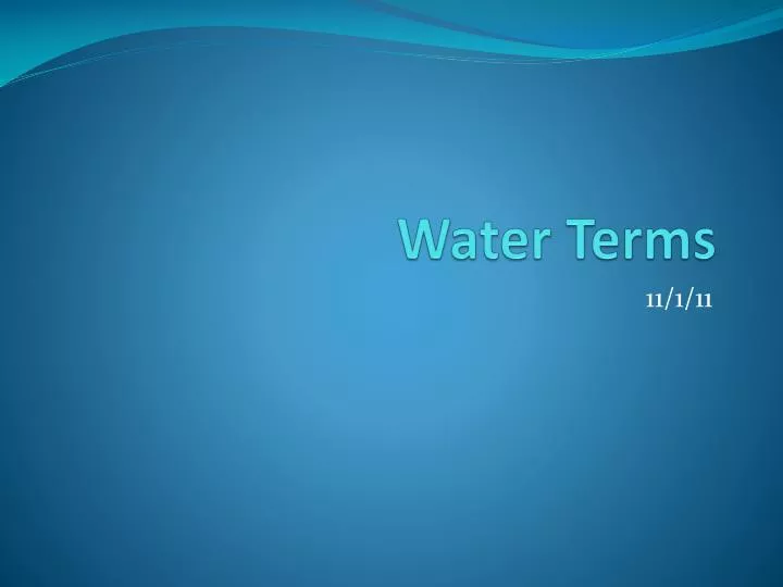 water terms
