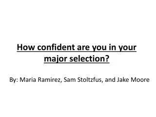 How confident are you in your major selection?