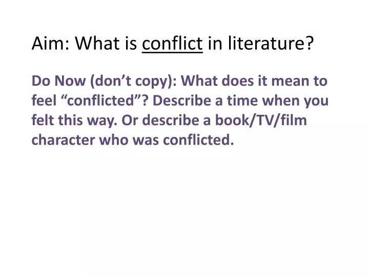 aim what is conflict in literature