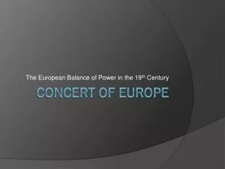 Concert of Europe