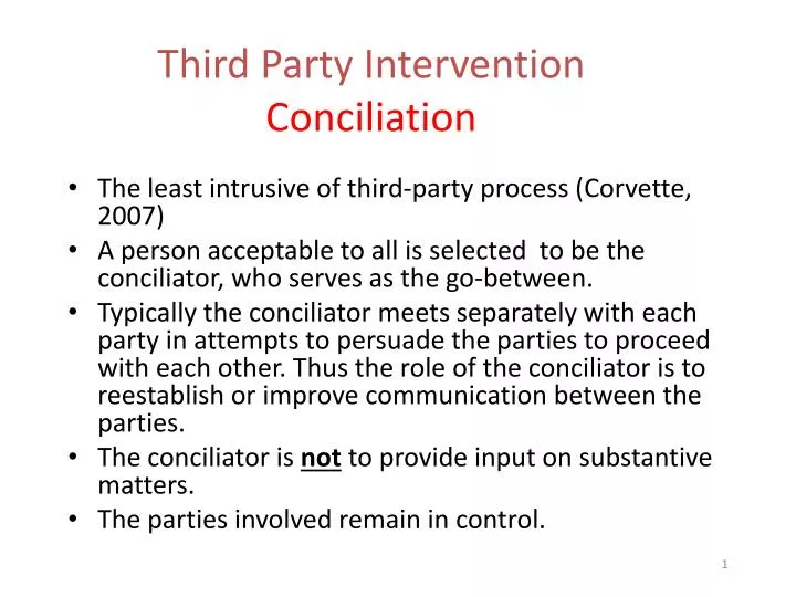 third party intervention conciliation