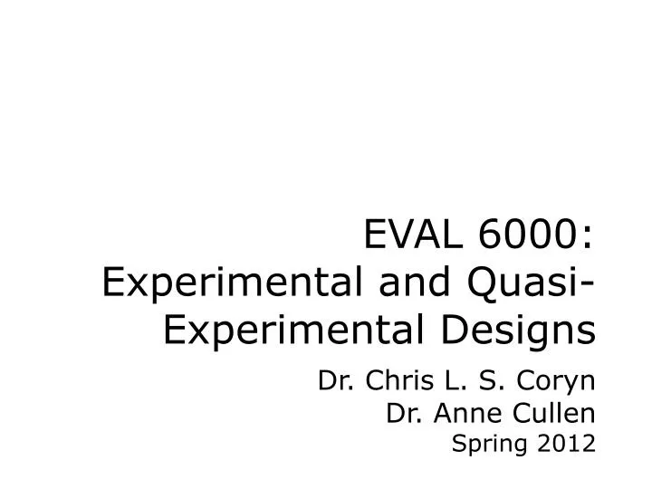 eval 6000 experimental and quasi experimental designs