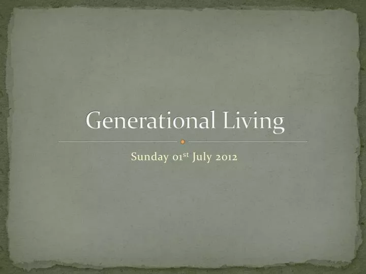generational living