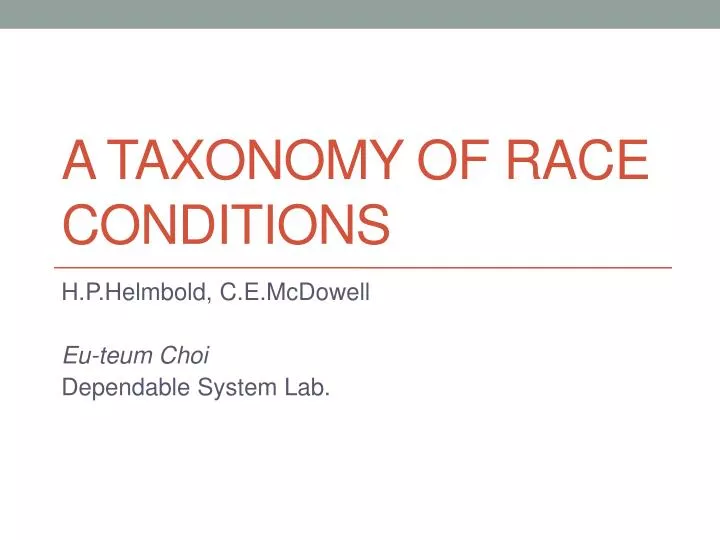 a taxonomy of race conditions