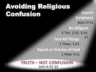 Avoiding Religious Confusion