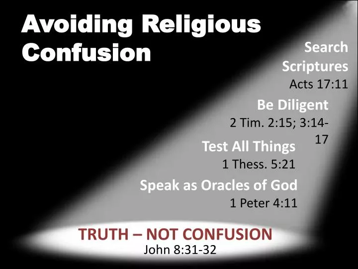 avoiding religious confusion